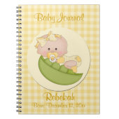 Persoonlijk babymeisje in Pod Lemon Baby Journal Notitieboek (Voorkant)