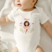 Persoonlijk babymeisjes romper met een leuke fee
