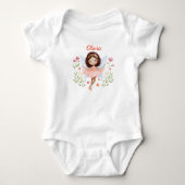 Persoonlijk babymeisjes romper met een leuke fee (Voorkant)
