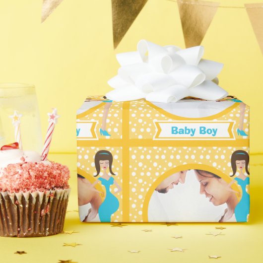 Persoonlijk babypeuter Fotopapier Cadeaupapier (Verjaardagsfeest)
