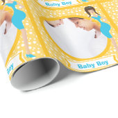 Persoonlijk babypeuter Fotopapier Cadeaupapier (Rol Hoek)