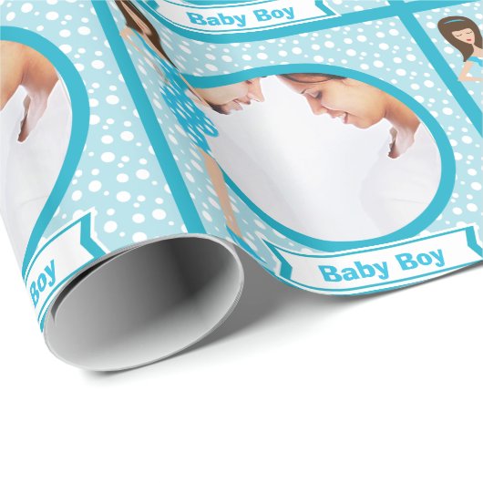 Persoonlijk babypeuter Fotopapier Cadeaupapier (Rol Hoek)