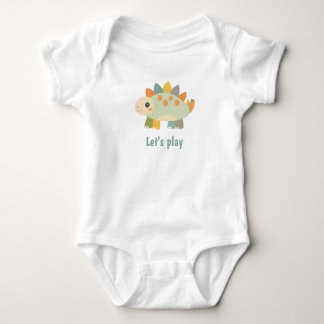Persoonlijk babyrompertje in cartoonstijl met dino romper