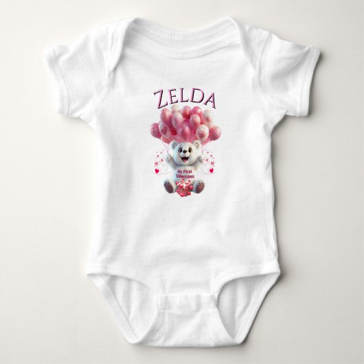 Persoonlijk Baby's 1e Valentijns Dag Onesie Romper (Voorkant)