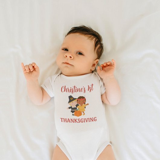 Persoonlijk baby's eerste Thanksgiving-rompertje Romper