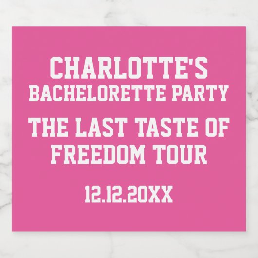 Persoonlijk Bachelorette Laatste Smaak van Vrijhei Bier Etiket (Enkel label)