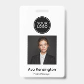 Persoonlijk Badge met foto en logo Modern (Voorzijde)