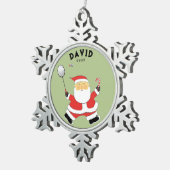 Persoonlijk badminton-verzamelobject tin sneeuwvlok ornament (Rechts)