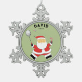 Persoonlijk badminton-verzamelobject tin sneeuwvlok ornament (Voorkant)