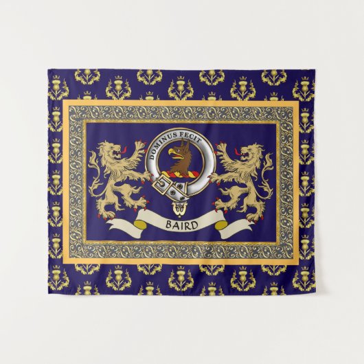Persoonlijk Baird Clan Badge Blauw Wandkleed (Voorkant (horizontaal))