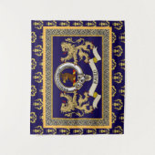 Persoonlijk Baird Clan Badge Blauw Wandkleed (Voorkant)