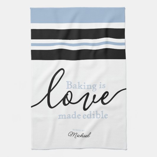 Persoonlijk baken is 'Love Made Eetble Script' Theedoek (Verticaal)