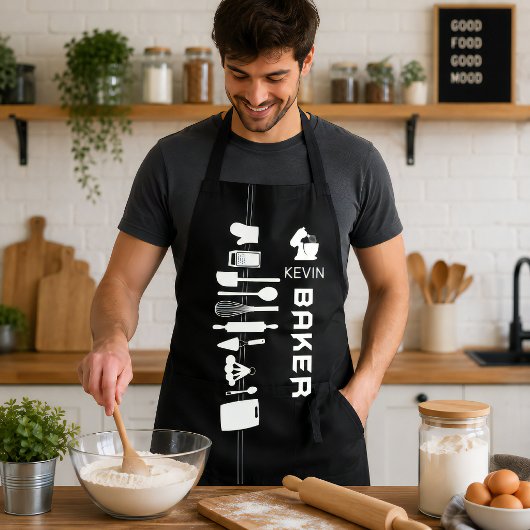 Persoonlijk bakkersschort met aangepaste naam schort