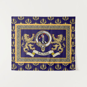 Persoonlijk Balfour Clan Badge Blauw Wandkleed