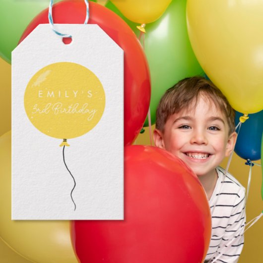 Persoonlijk ballonfeest verjaardag doop  cadeaulabel