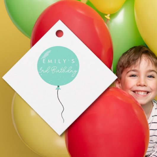 Persoonlijk ballonfeest verjaardag doopsel  bedankjes labels