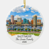 Persoonlijk Baltimore-sieraad, op maat Maryland Keramisch Ornament (Voorkant)