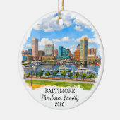 Persoonlijk Baltimore-sieraad, op maat Maryland Keramisch Ornament (Links)