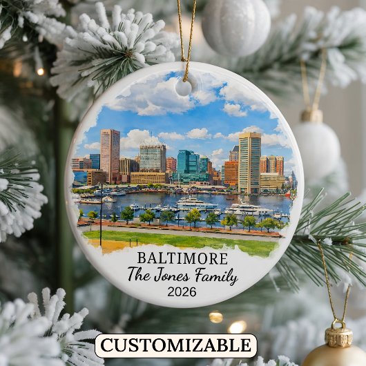 Persoonlijk Baltimore-sieraad, op maat Maryland Keramisch Ornament