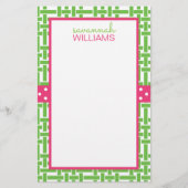 Persoonlijk Bamboe & Grosgrain Schrijfpapier (Voorkant)