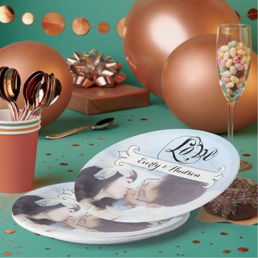 Persoonlijk Banner Photo Wedding Papieren Bordje (Multi)