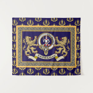 Persoonlijk Bannerman-clanbadge Blauw Wandkleed