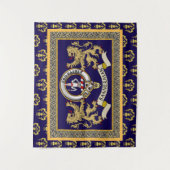 Persoonlijk Bannerman-clanbadge Blauw Wandkleed (Voorkant)