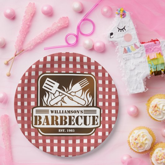 Persoonlijk barbecue papieren bordje (Feest)