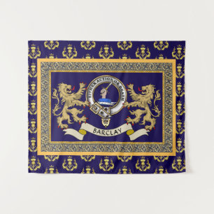 Persoonlijk Barclay Clan Badge Blauw Wandkleed