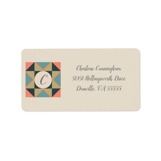 Persoonlijk barn quilt adreslabel etiket (Voorkant)