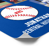 Persoonlijk Baseball 5 Foto Collage Name Team # Poster (Hoek)