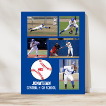 Persoonlijk Baseball 5 Foto Collage Name Team #