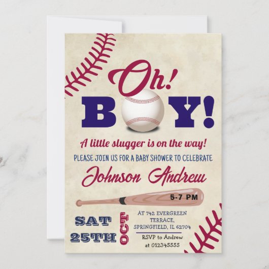 Persoonlijk  Baseball Baby shower All Star Kaart (Voorkant)