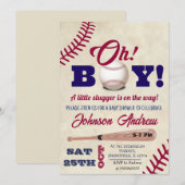 Persoonlijk  Baseball Baby shower All Star Kaart (Voorkant / Achterkant)