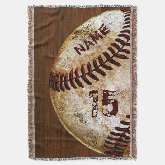 Persoonlijk  Baseball Blankets Name Number Deken (Voorkant Verticaal)