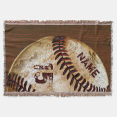Persoonlijk  Baseball Blankets Name Number Deken (Voorkant)