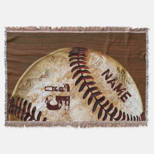 Persoonlijk  Baseball Blankets Name Number Deken (Voorkant)