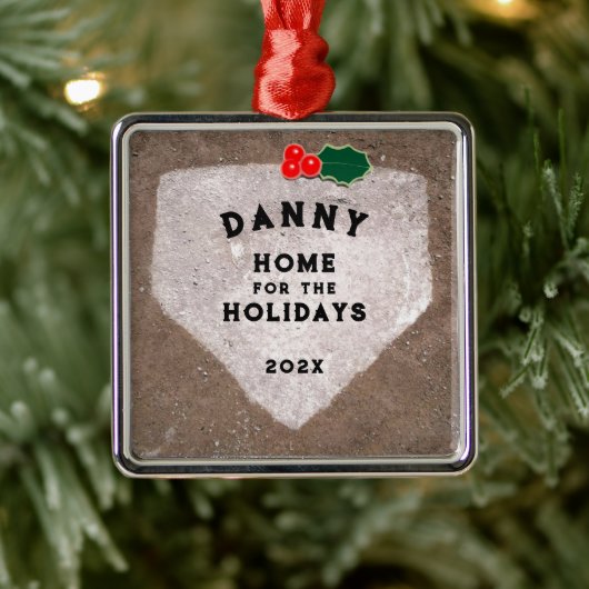 Persoonlijk Baseball Erfstuk Metalen Ornament (Boom)
