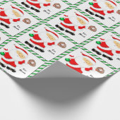 Persoonlijk Baseball Kerstcadeau Cadeaupapier (Hoek)
