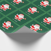Persoonlijk Baseball Kerstcadeau Cadeaupapier (Hoek)