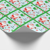 Persoonlijk Baseball Kerstcadeau Cadeaupapier (Hoek)