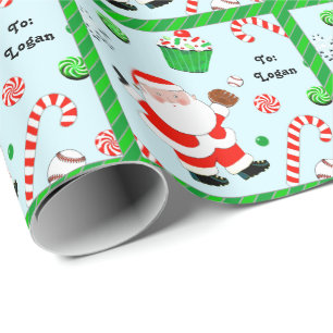 Persoonlijk Baseball Kerstcadeau Cadeaupapier