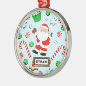 Persoonlijk Baseball Kerstcadeau Metalen Ornament (Links)