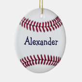 Persoonlijk Baseball met rood opsteken Keramisch Ornament (Rechts)