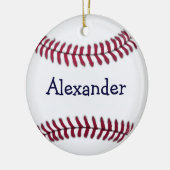 Persoonlijk Baseball met rood opsteken Keramisch Ornament (Links)