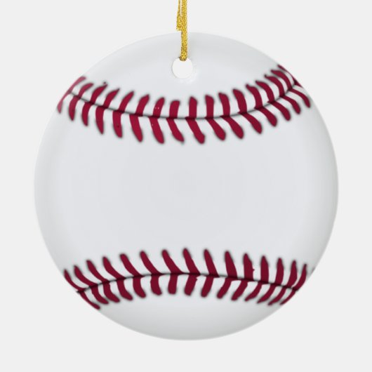 Persoonlijk Baseball met rood opsteken Keramisch Ornament (Achterkant)