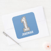 Persoonlijk Baseball nummer 1 Vierkante Sticker (Envelop)