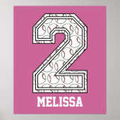 Persoonlijk baseball nummer 2 poster (Voorkant)