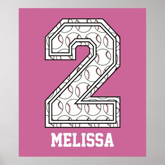 Persoonlijk baseball nummer 2 poster (Voorkant)