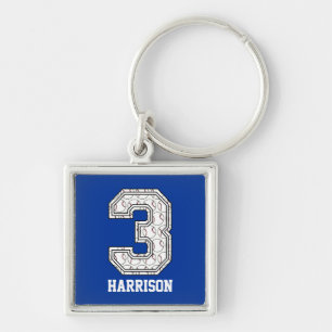 Persoonlijk baseball nummer 3 sleutelhanger